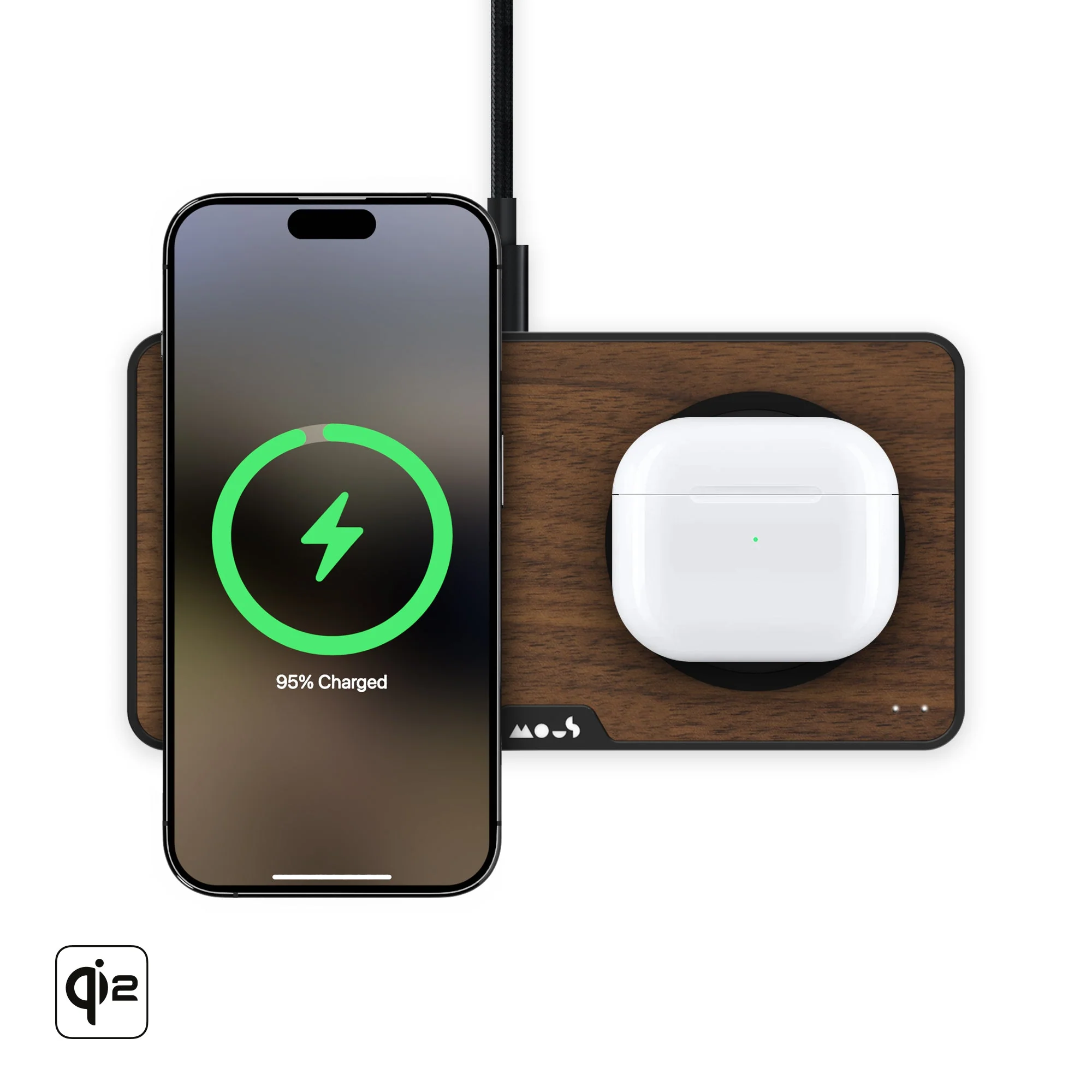 Walnut Wireless Charging Station - Image 2